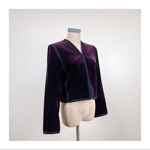 YSL Yves Saint Laurent Paris Rive Gauche Vintage 70’s Velvet Bolero Plum…